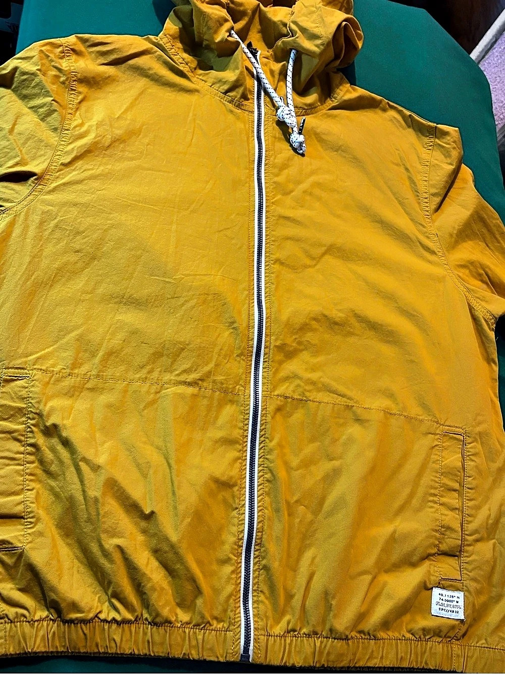 Denim & Flower Ricky Singh Hooded Windbreaker Jacket Yellow XL